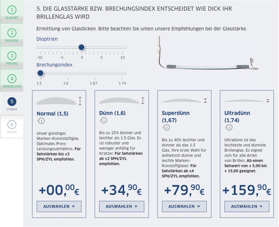 Welche Glasstärke brauchen Sie?